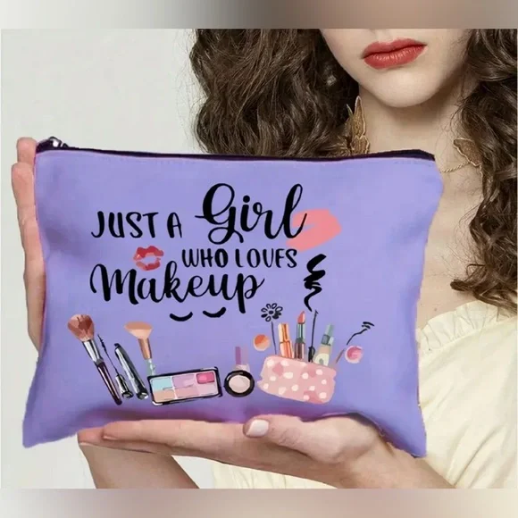 Cosmetic Bag with Makeup Design - Picture 2 of 2